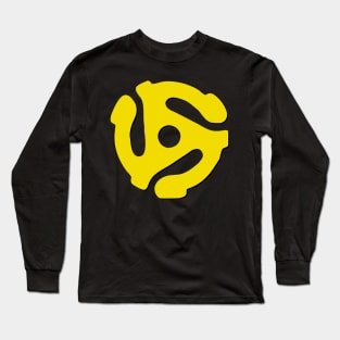 Music Geek yellow 45 rpm record adaptor, music geek stuff Long Sleeve T-Shirt